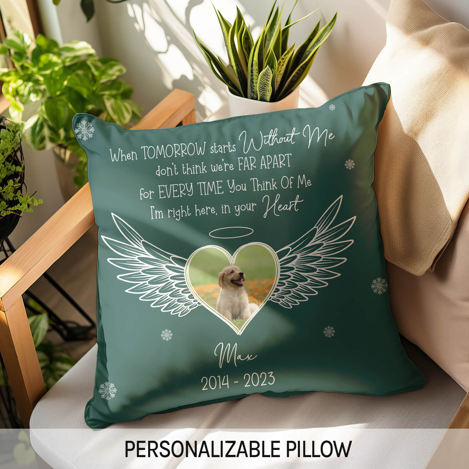 I'm Right Here In Your Heart - Personalized Christmas gift for Dog Lovers - Custom Pillow - MyMindfulGifts