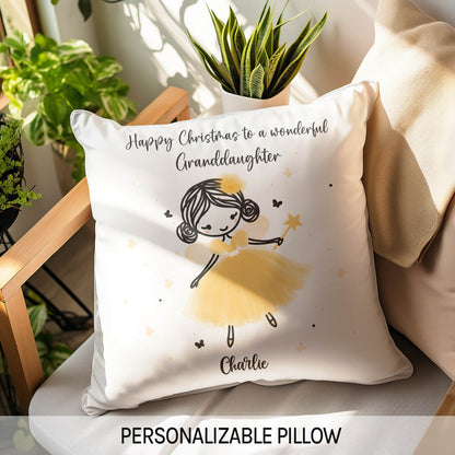 Happy Christmas To A Wonderful Granddaughter - Personalized Christmas gift For Granddaughter - Custom Pillow - MyMindfulGifts