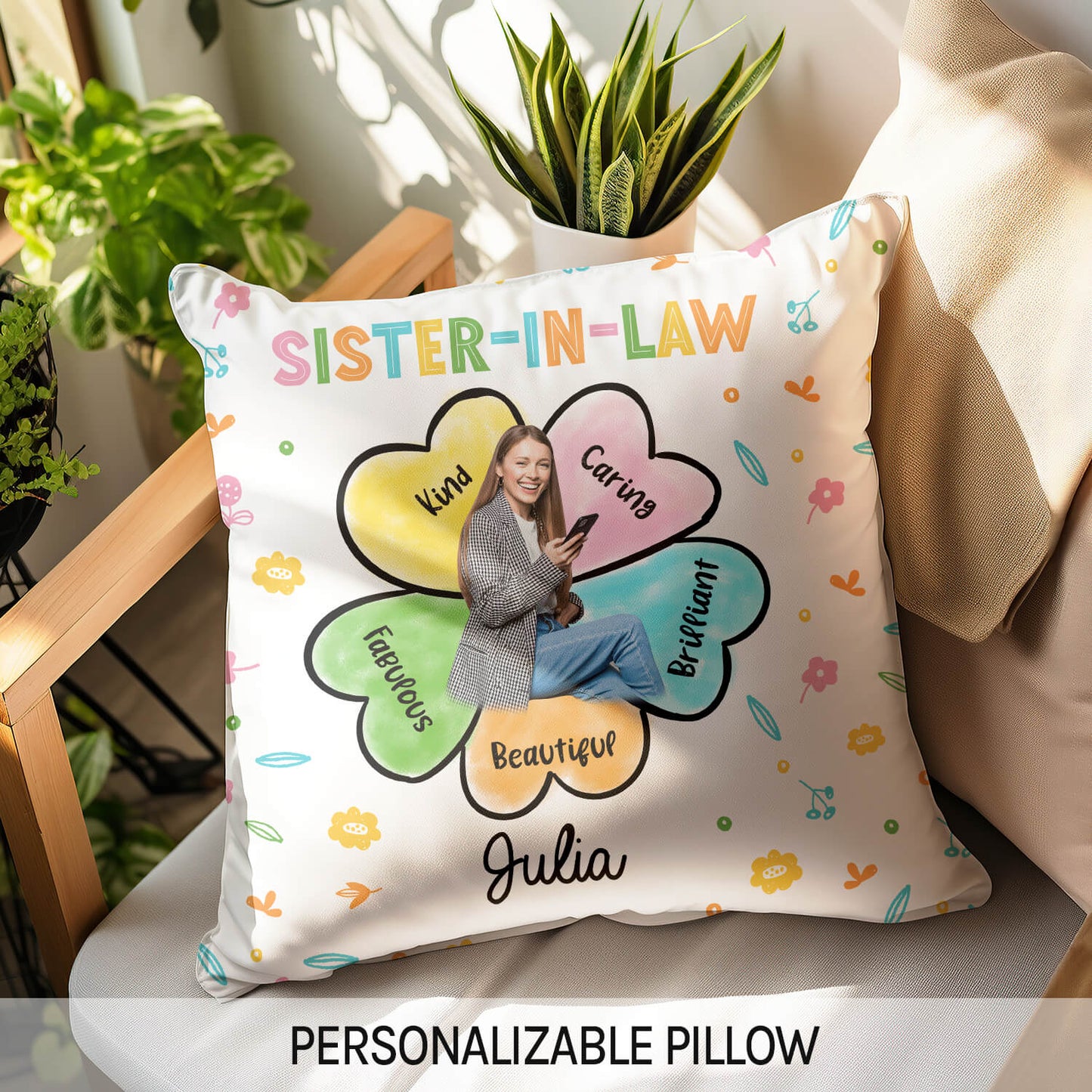 Sister-in-law - Personalized Birthday or Christmas gift For Sister In Law - Custom Pillow - MyMindfulGifts