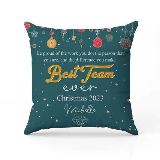 Best Team Ever - Personalized Christmas gift For Coworkers or Employees - Custom Pillow - MyMindfulGifts