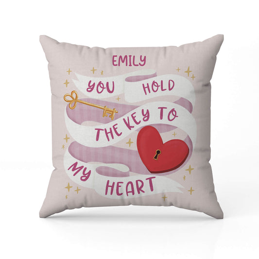 You Hold The Key To My Heart - Personalized Anniversary or Valentine's Day gift For Boyfriend or Girlfriend - Custom Pillow - MyMindfulGifts
