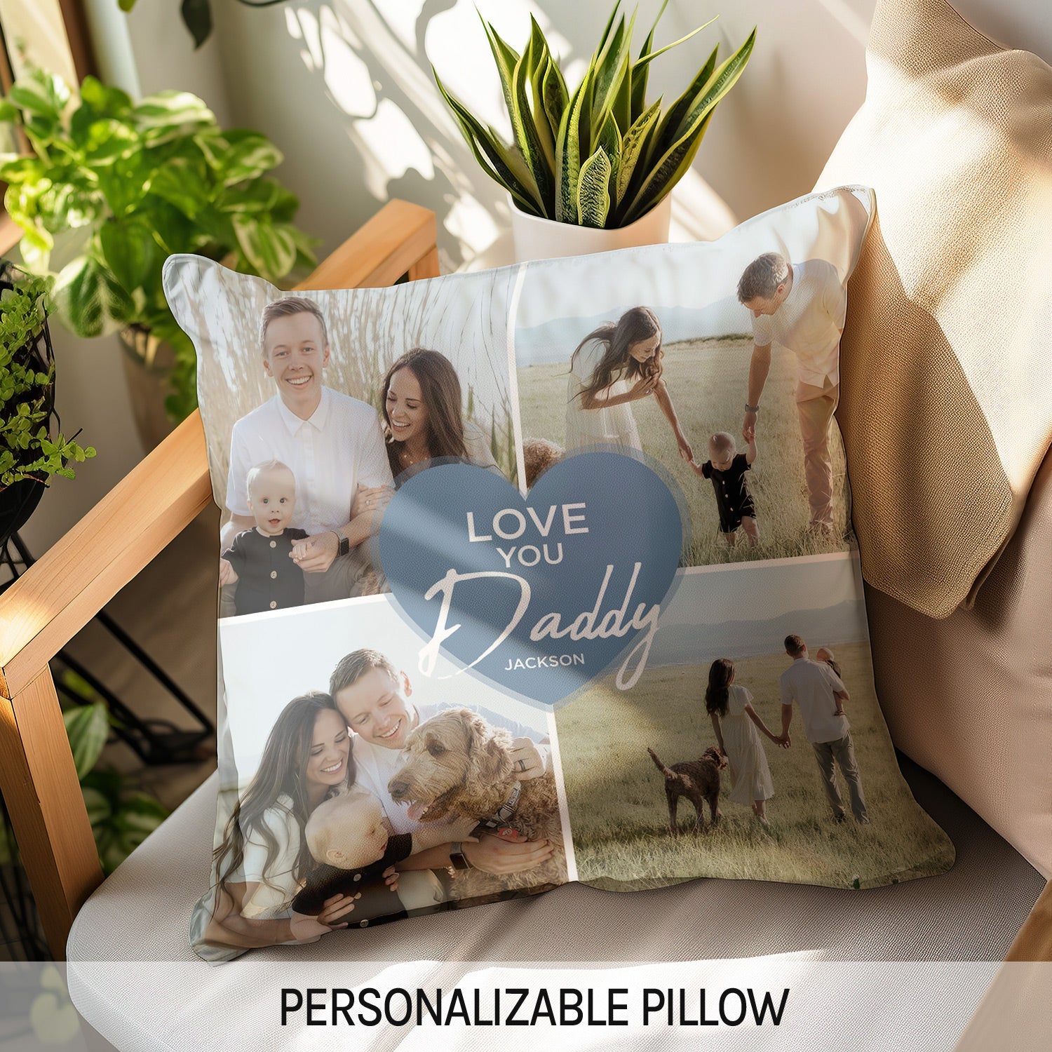 Love You Daddy - Personalized Father's Day, Birthday, Valentine's Day or Christmas gift For Dad - Custom Pillow - MyMindfulGifts