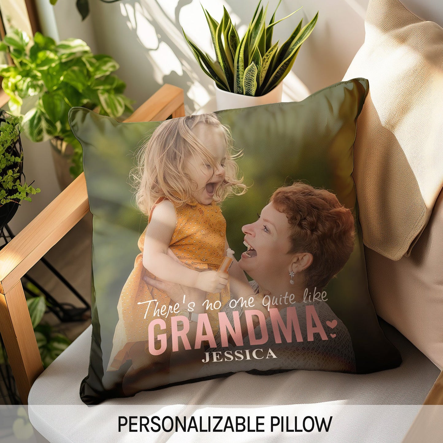 There's No One Quite LIke Grandma - Personalized Mother's Day, Valentine's Day, Birthday or Christmas gift For Grandma - Custom Pillow - MyMindfulGifts