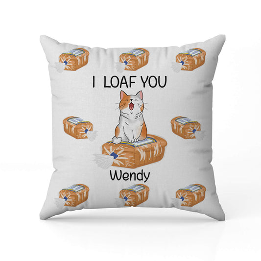 I Loaf You - Personalized Anniversary or Valentine's Day gift for Boyfriend or Girlfriend - Custom Pillow - MyMindfulGifts
