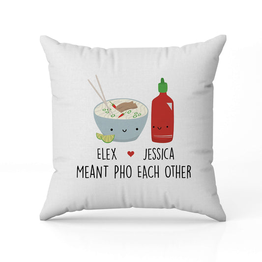 Meant Pho Each Other - Personalized Anniversary or Valentine's Day gift for Husband or Wife - Custom Pillow - MyMindfulGifts