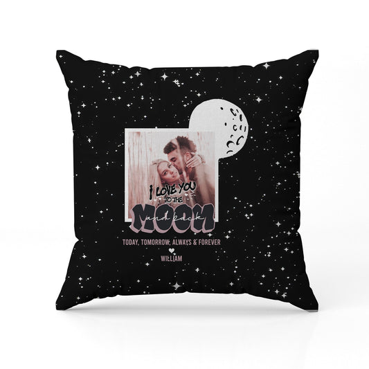 Love You To The Moon And Back - Personalized Anniversary or Valentine's Day gift for Husband or Wife - Custom Pillow - MyMindfulGifts