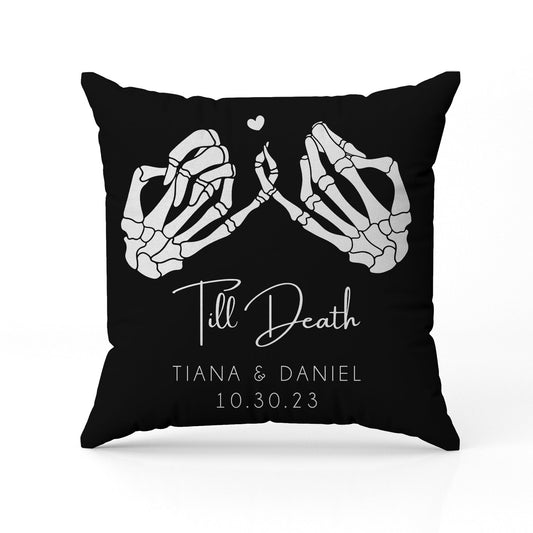 Til Death - Personalized Anniversary or Halloween gift for Boyfriend or Girlfriend - Custom Pillow - MyMindfulGifts