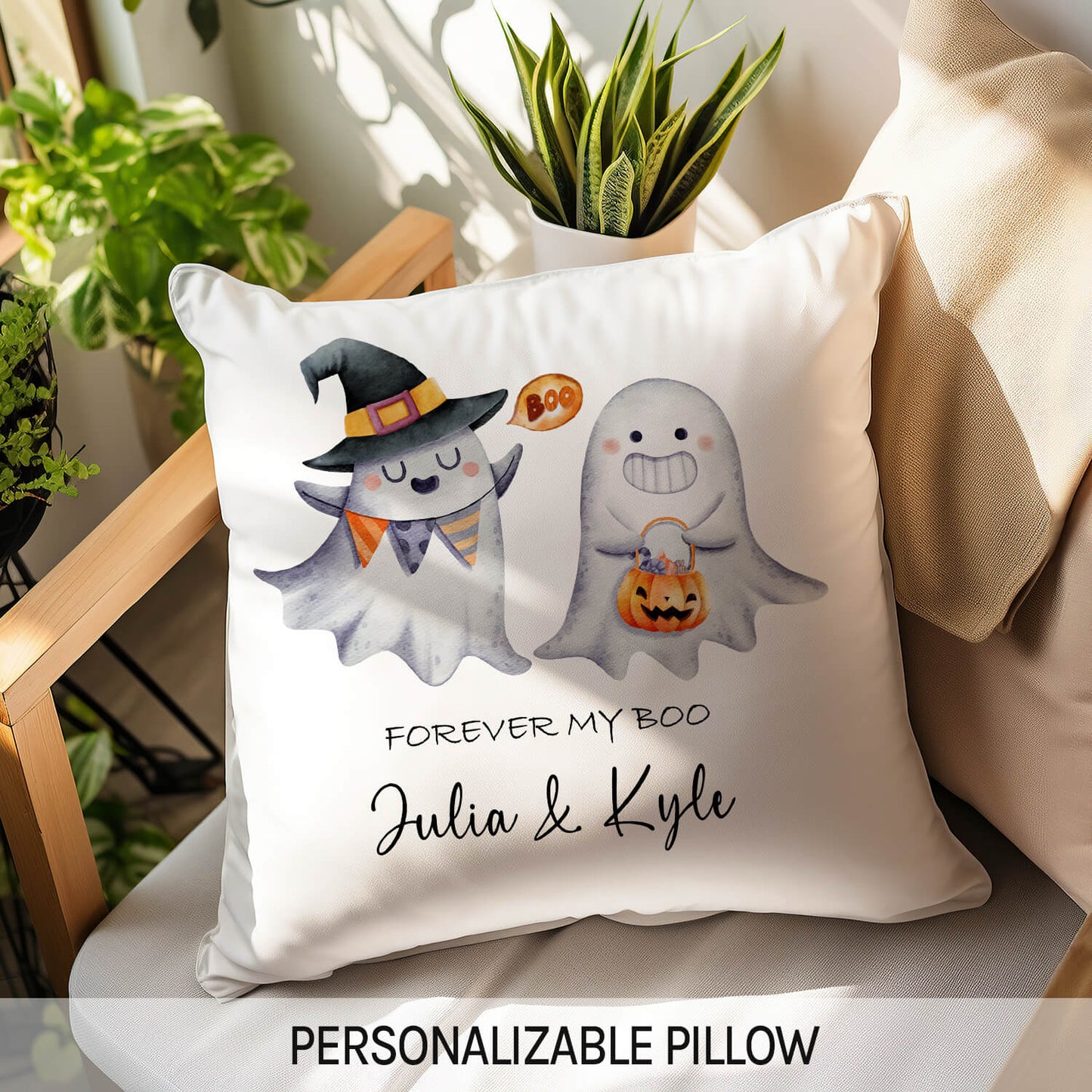 Forever My Boo - Personalized Anniversary or Halloween gift for Boyfriend or Girlfriend - Custom Pillow - MyMindfulGifts