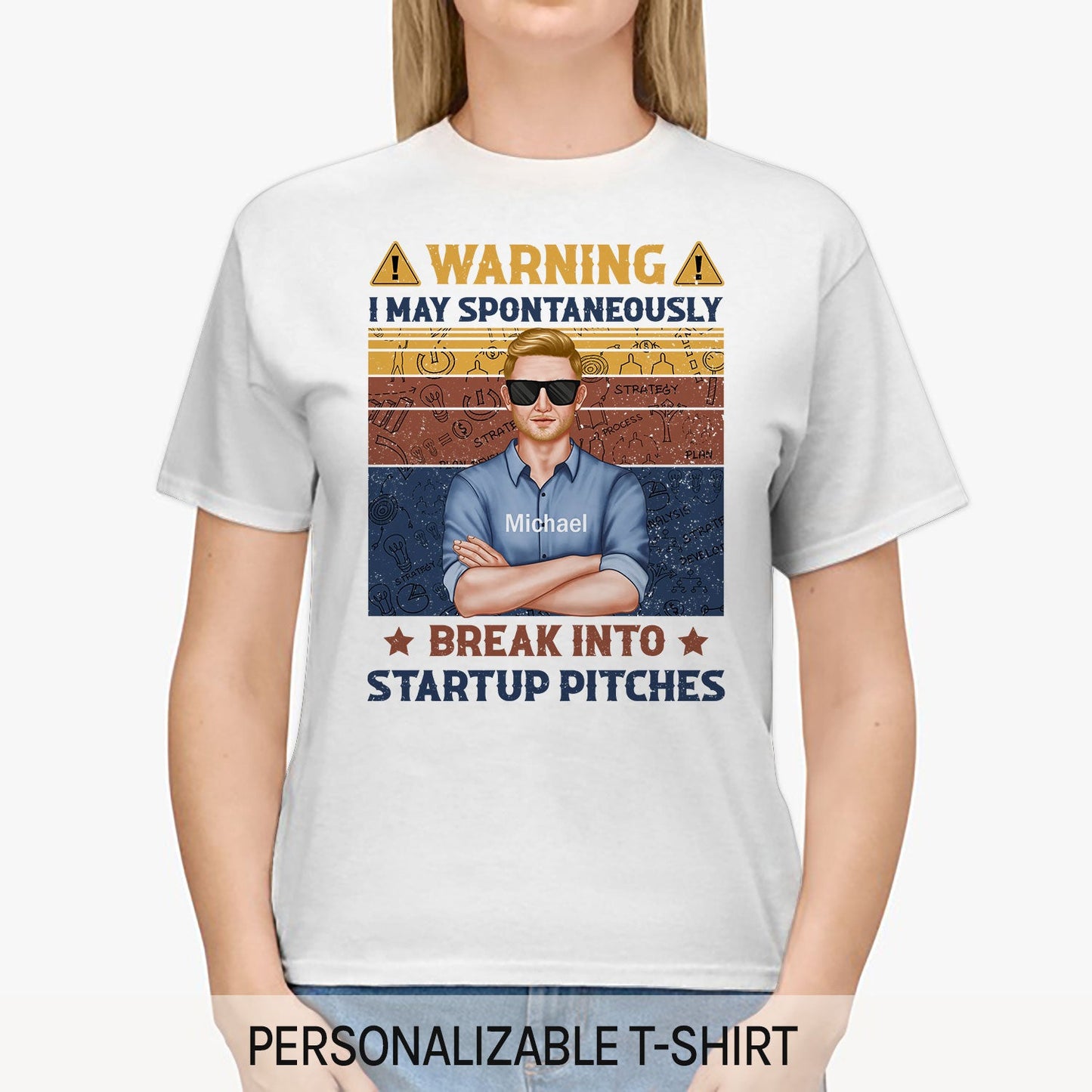 Warning: I may spontaneously break into startup pitches - Personalized Birthday gift for Startup Founder - Custom Tshirt - MyMindfulGifts