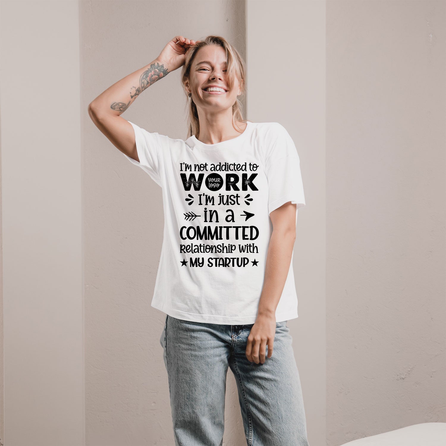 I'm not addicted to work; I'm just in a committed relationship with my startup. - Personalized Birthday gift for Startup Founder - Custom Tshirt - MyMindfulGifts