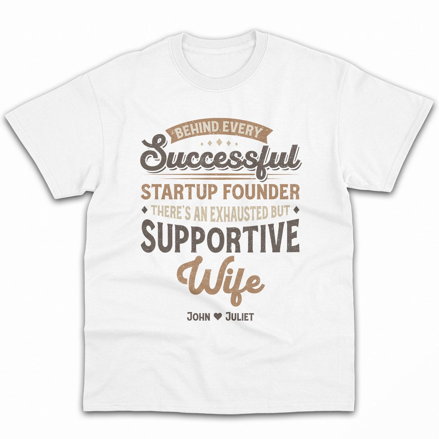 Exhausted But Supportive Wife - Personalized Birthday gift  - Custom Tshirt - MyMindfulGifts