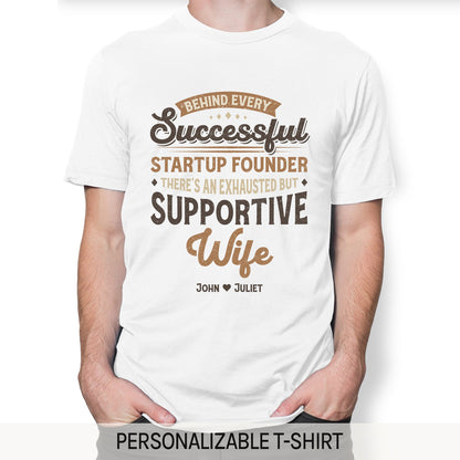 Exhausted But Supportive Wife - Personalized Birthday gift  - Custom Tshirt - MyMindfulGifts