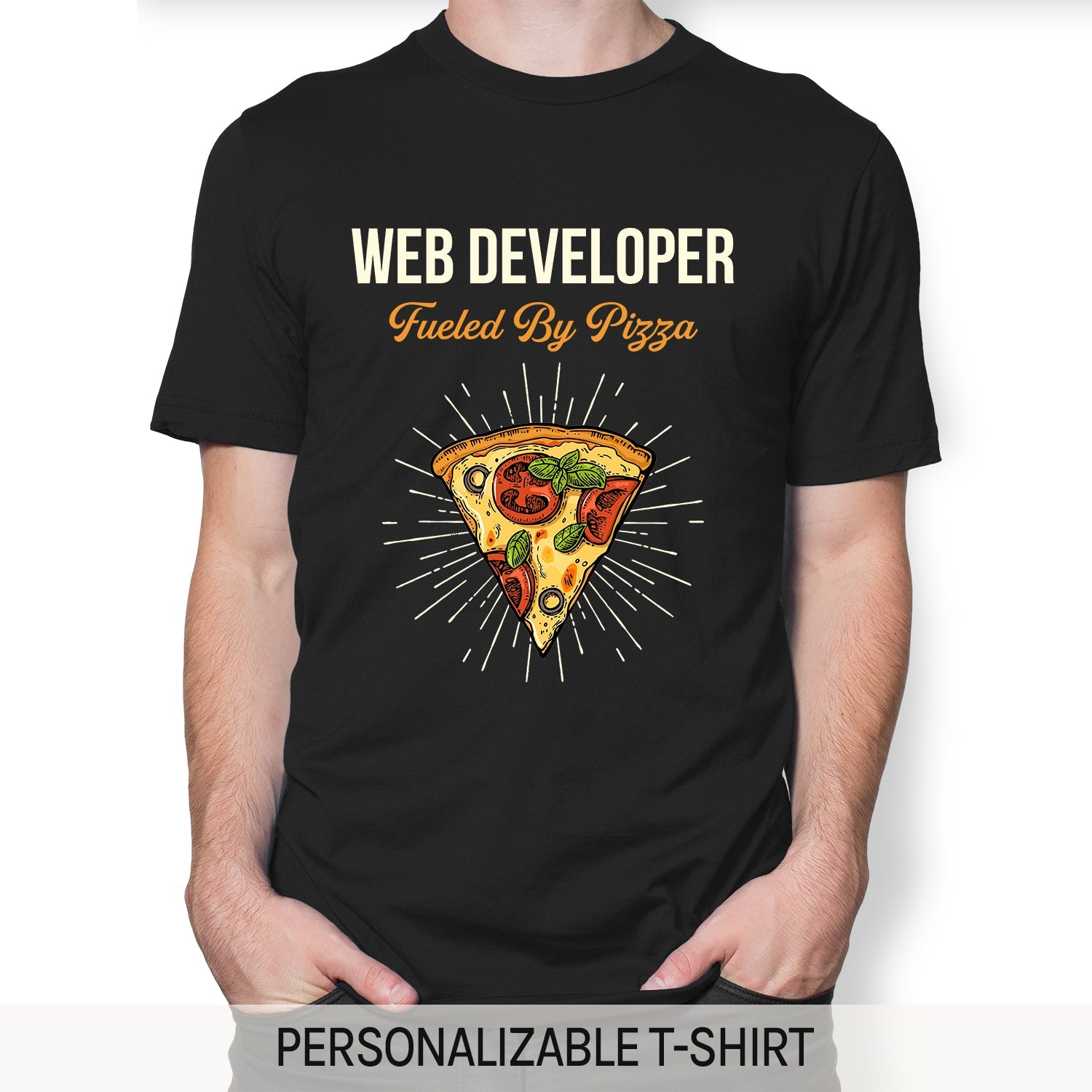 Web Developer Fueled By - Personalized Birthday gift for Software Engineer - Custom Tshirt - MyMindfulGifts