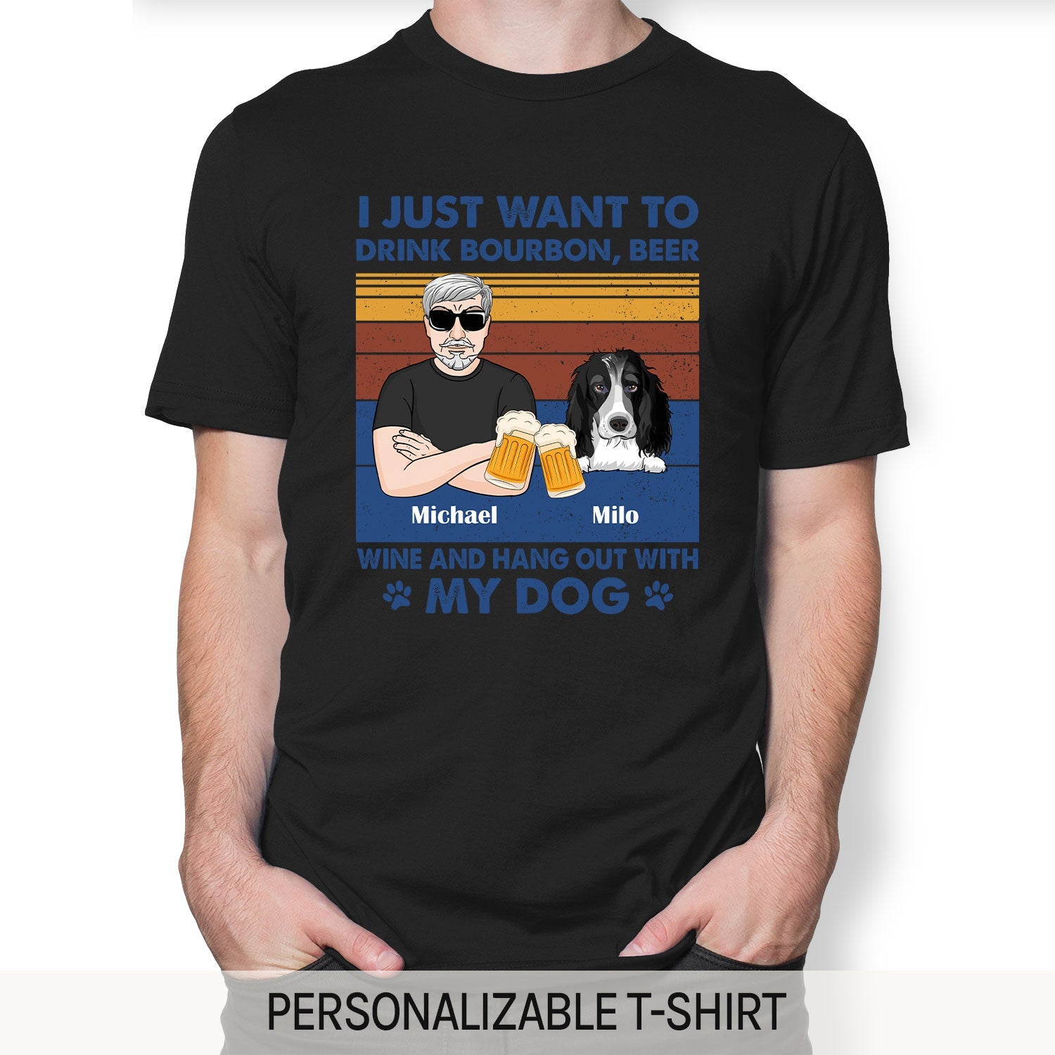 I Like Beer, My Dog And Maybe 3 People - Personalized Birthday or Christmas gift for Dog Lovers - Custom Tshirt - MyMindfulGifts