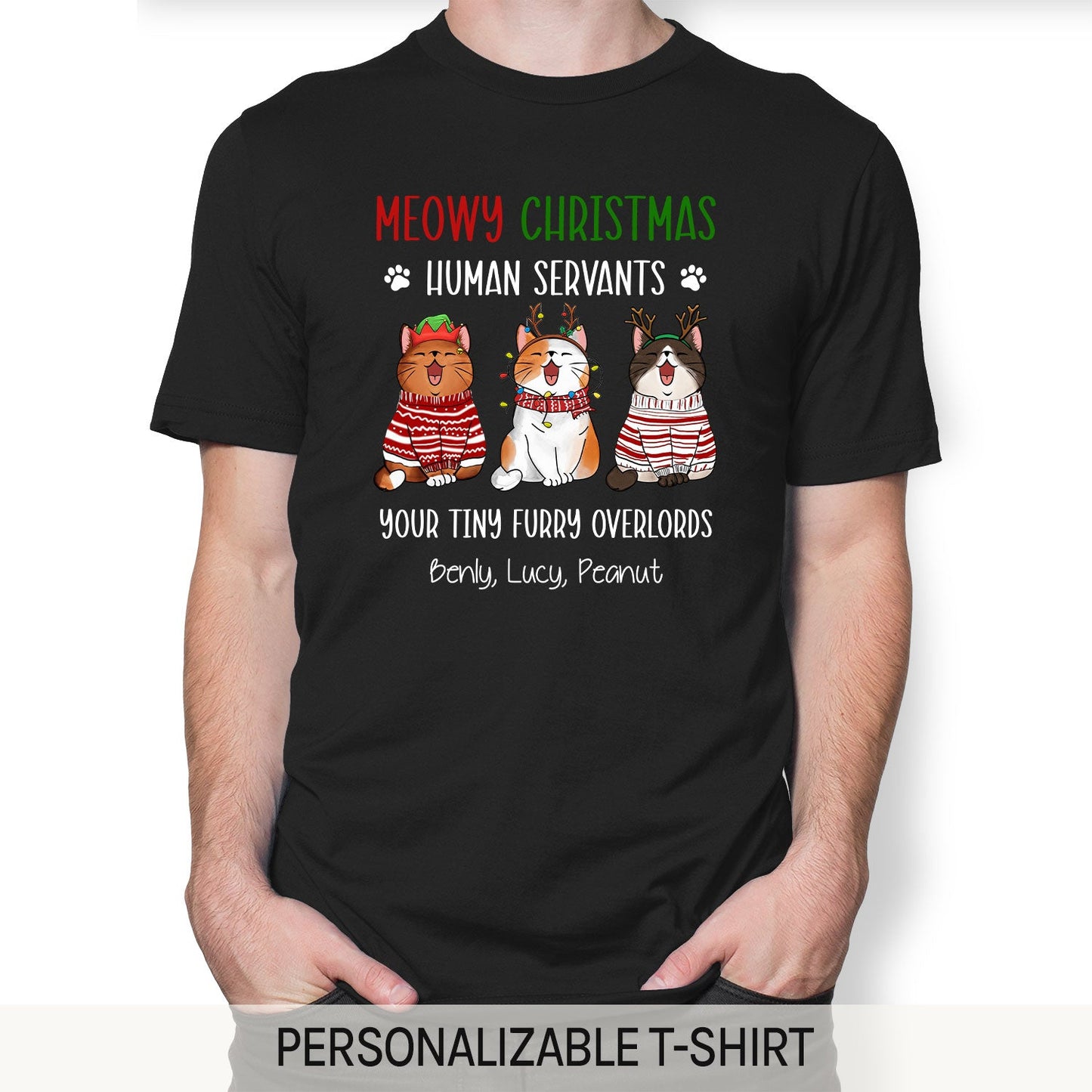 Meowy Christmas - Personalized Christmas gift for Cat Lovers - Custom Tshirt - MyMindfulGifts