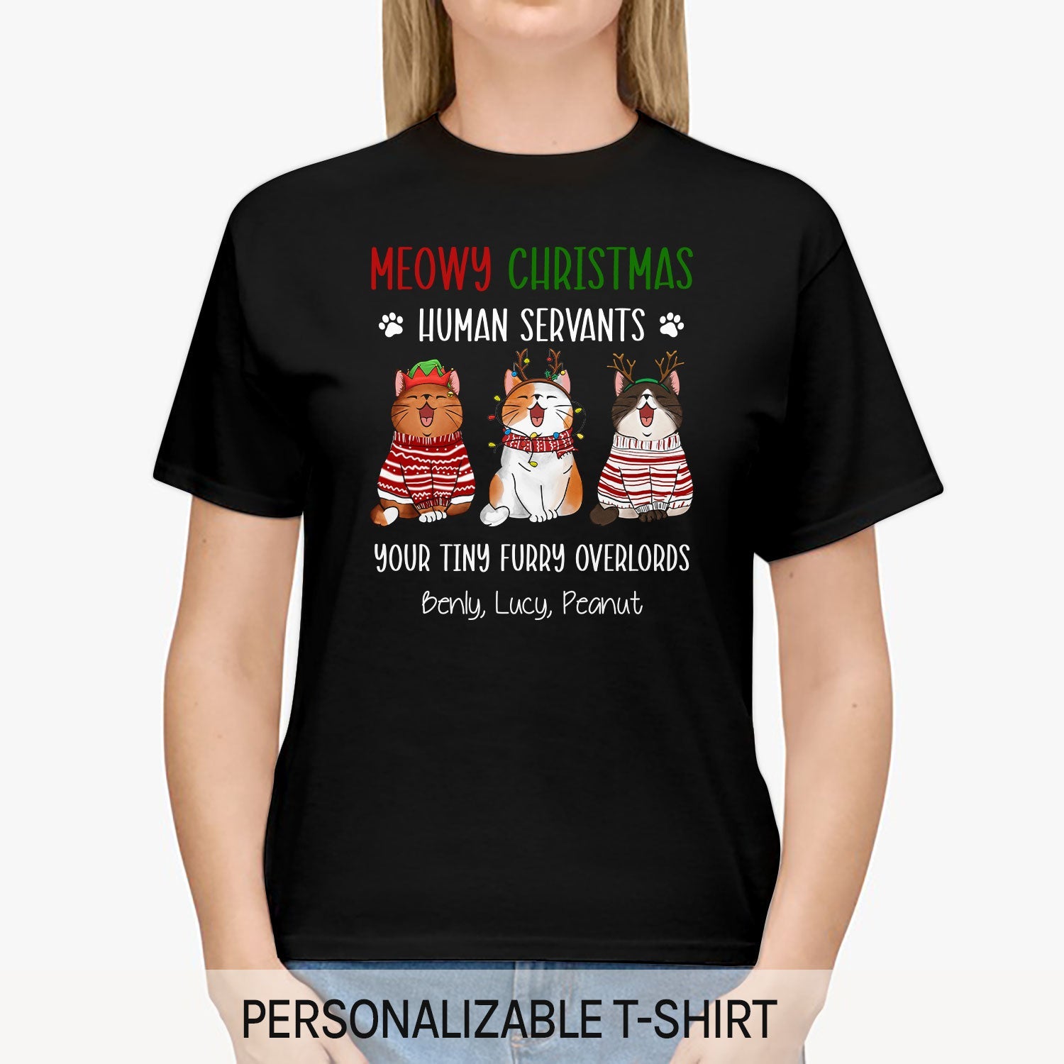 Meowy Christmas - Personalized Christmas gift for Cat Lovers - Custom Tshirt - MyMindfulGifts