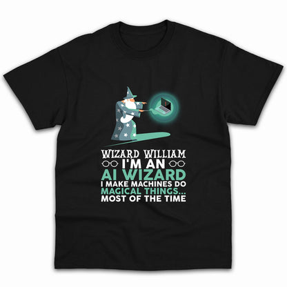 AI Wizard - Personalized Birthday gift for Software Engineer - Custom Tshirt - MyMindfulGifts