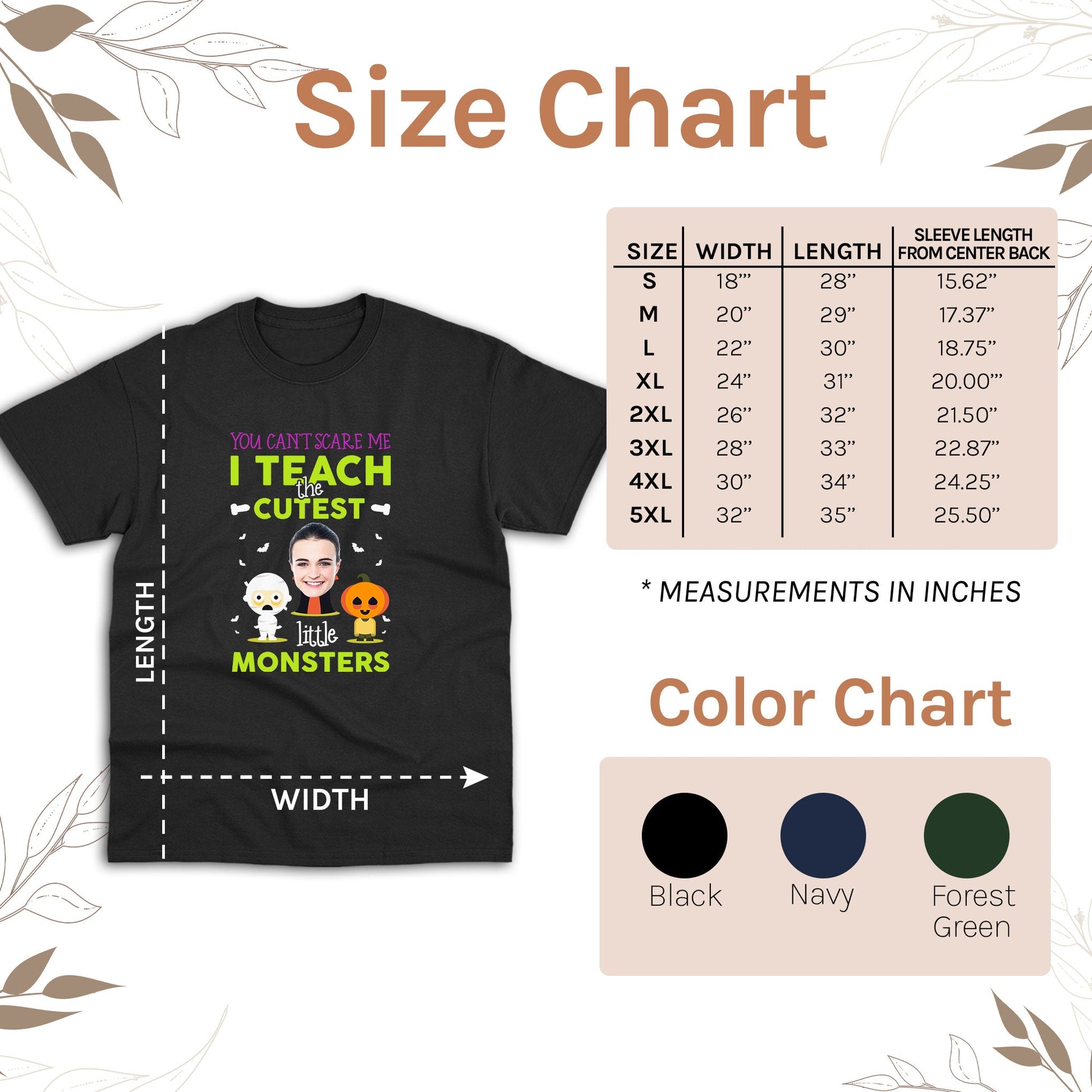 I Teach The Cutest Little Monsters - Personalized Halloween gift for Teacher - Custom Tshirt - MyMindfulGifts