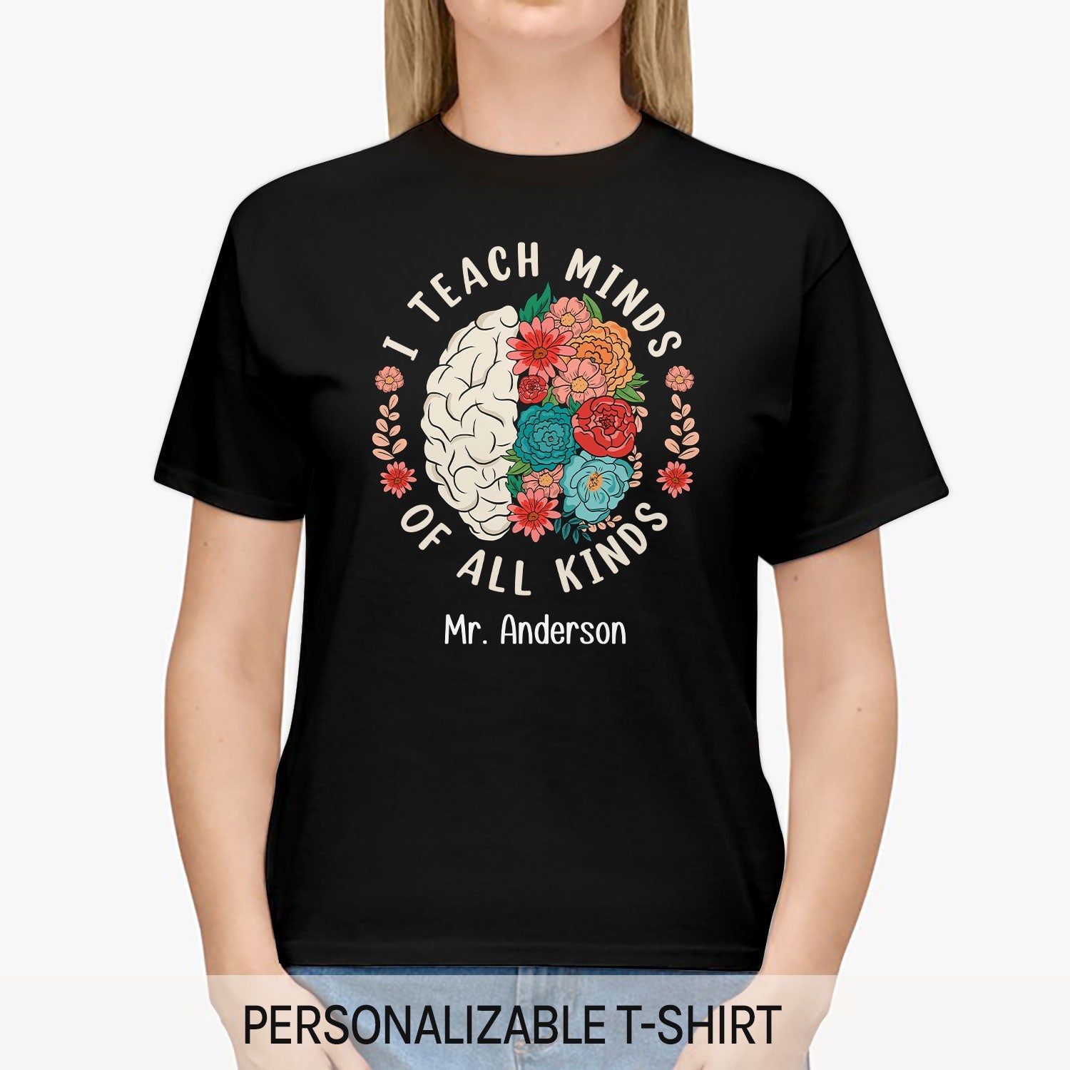 I Teach Minds Of All Kinds - Personalized Halloween gift For Special Education Teacher - Custom Tshirt - MyMindfulGifts
