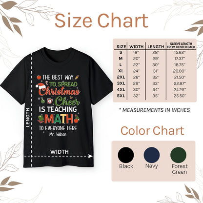 The Best Way To Spread Christmas Cheers - Personalized Christmas gift For Math Teacher - Custom Tshirt - MyMindfulGifts