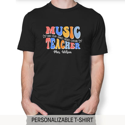 Music Teacher - Personalized Teacher's Day, Birthday or Christmas gift For Music Teacher - Custom Tshirt - MyMindfulGifts