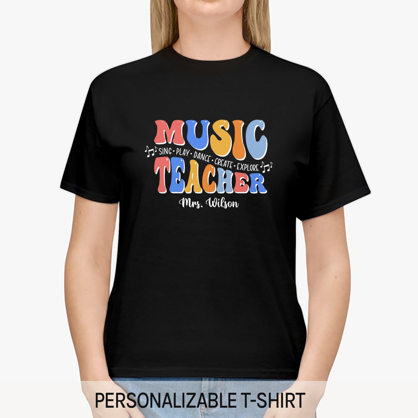 Music Teacher - Personalized Teacher's Day, Birthday or Christmas gift For Music Teacher - Custom Tshirt - MyMindfulGifts