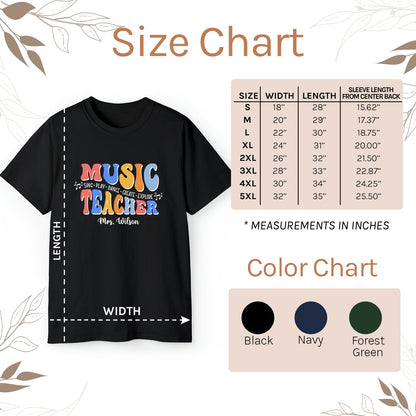 Music Teacher - Personalized Teacher's Day, Birthday or Christmas gift For Music Teacher - Custom Tshirt - MyMindfulGifts