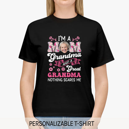 I'm A Mom Grandma And A Great Grandma - Personalized Mother's Day, Birthday or Christmas gift For Great Grandma - Custom Tshirt - MyMindfulGifts