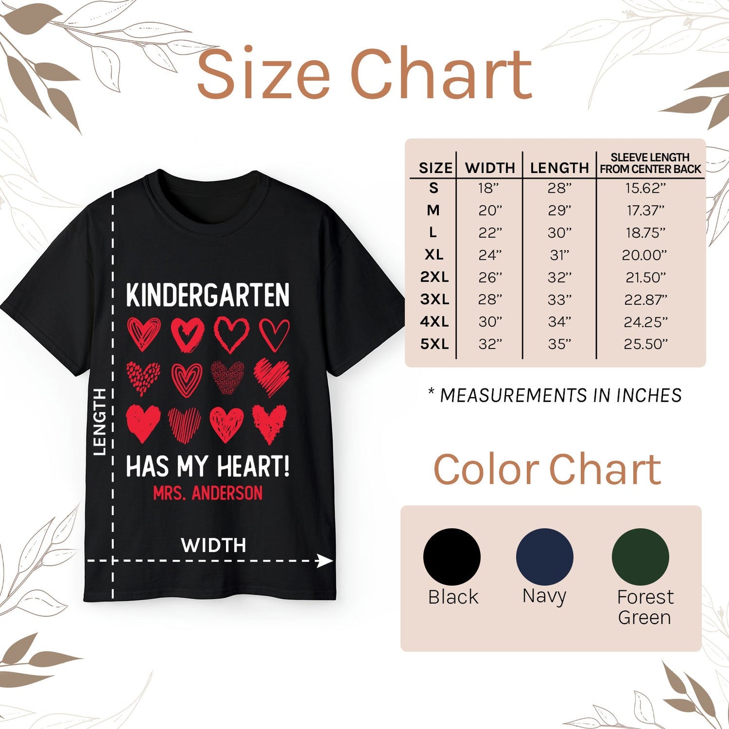 Kindergarten Has My Heart - Personalized Valentine's Day gift For Kindergarten Teacher - Custom Tshirt - MyMindfulGifts