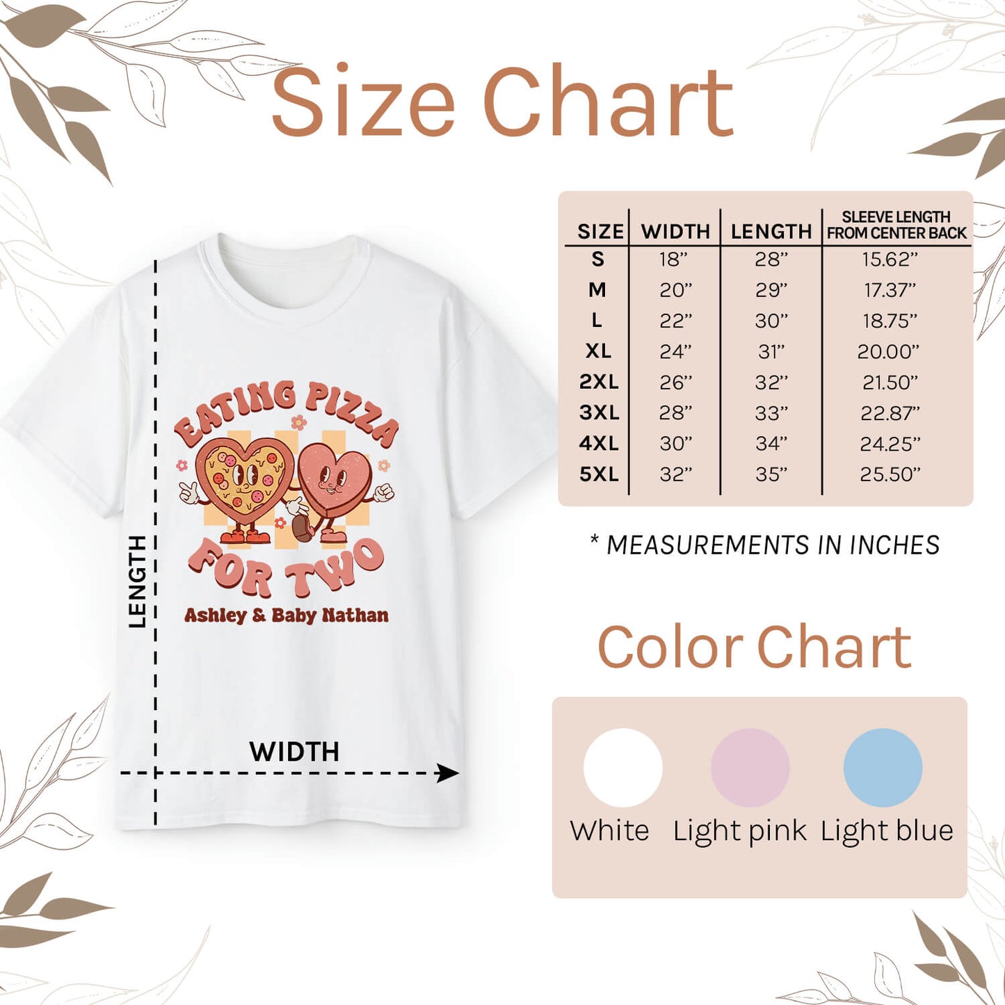 Eating Pizza For Two - Personalized Valentine's Day Pregnancy Announcement gift For Mom To Be - Custom Tshirt - MyMindfulGifts