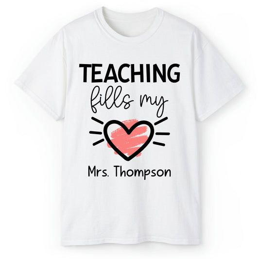 Valentine Present For Teacher - Personalized Valentine's Day gift For Teacher - Custom Tshirt - MyMindfulGifts