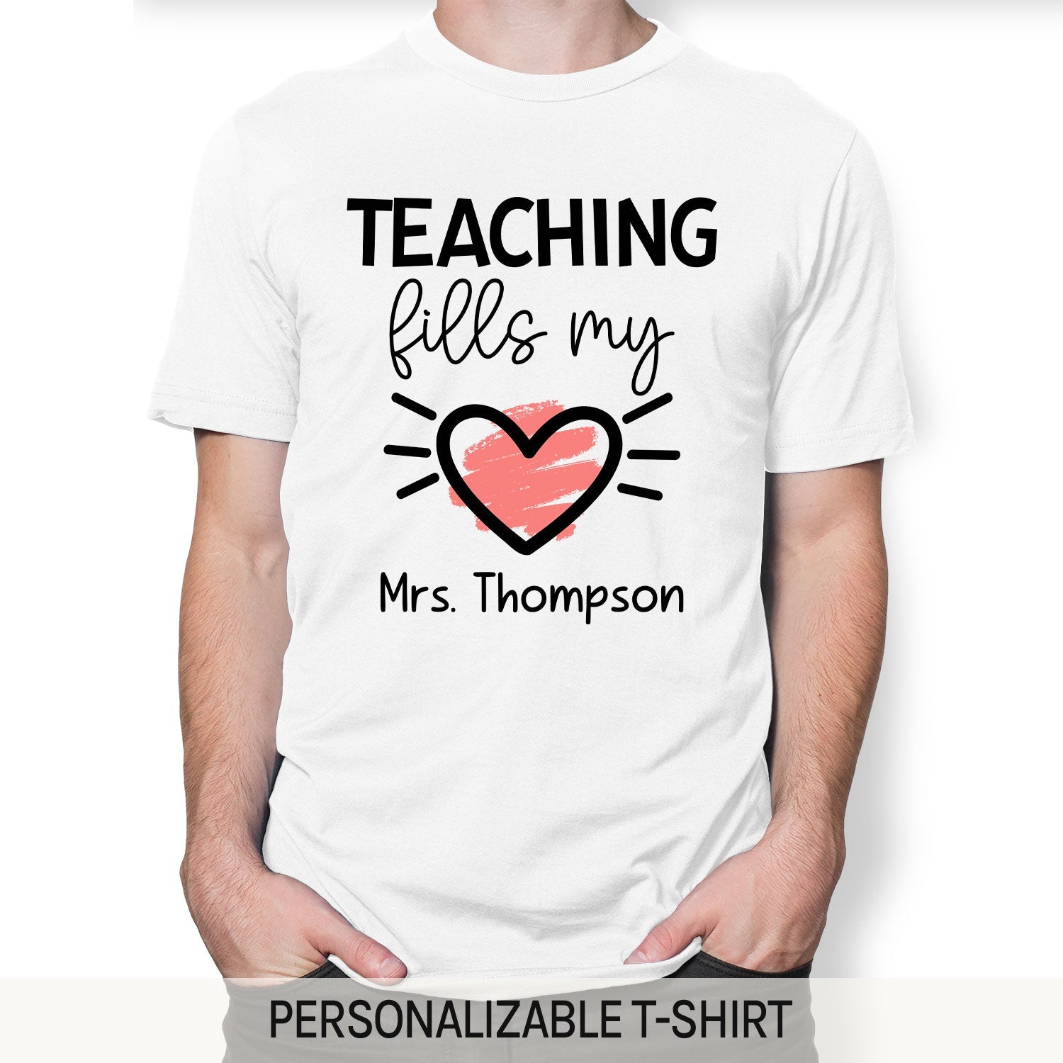 Valentine Present For Teacher - Personalized Valentine's Day gift For Teacher - Custom Tshirt - MyMindfulGifts