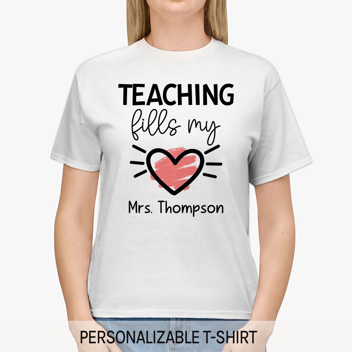 Valentine Present For Teacher - Personalized Valentine's Day gift For Teacher - Custom Tshirt - MyMindfulGifts