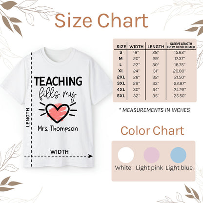 Valentine Present For Teacher - Personalized Valentine's Day gift For Teacher - Custom Tshirt - MyMindfulGifts