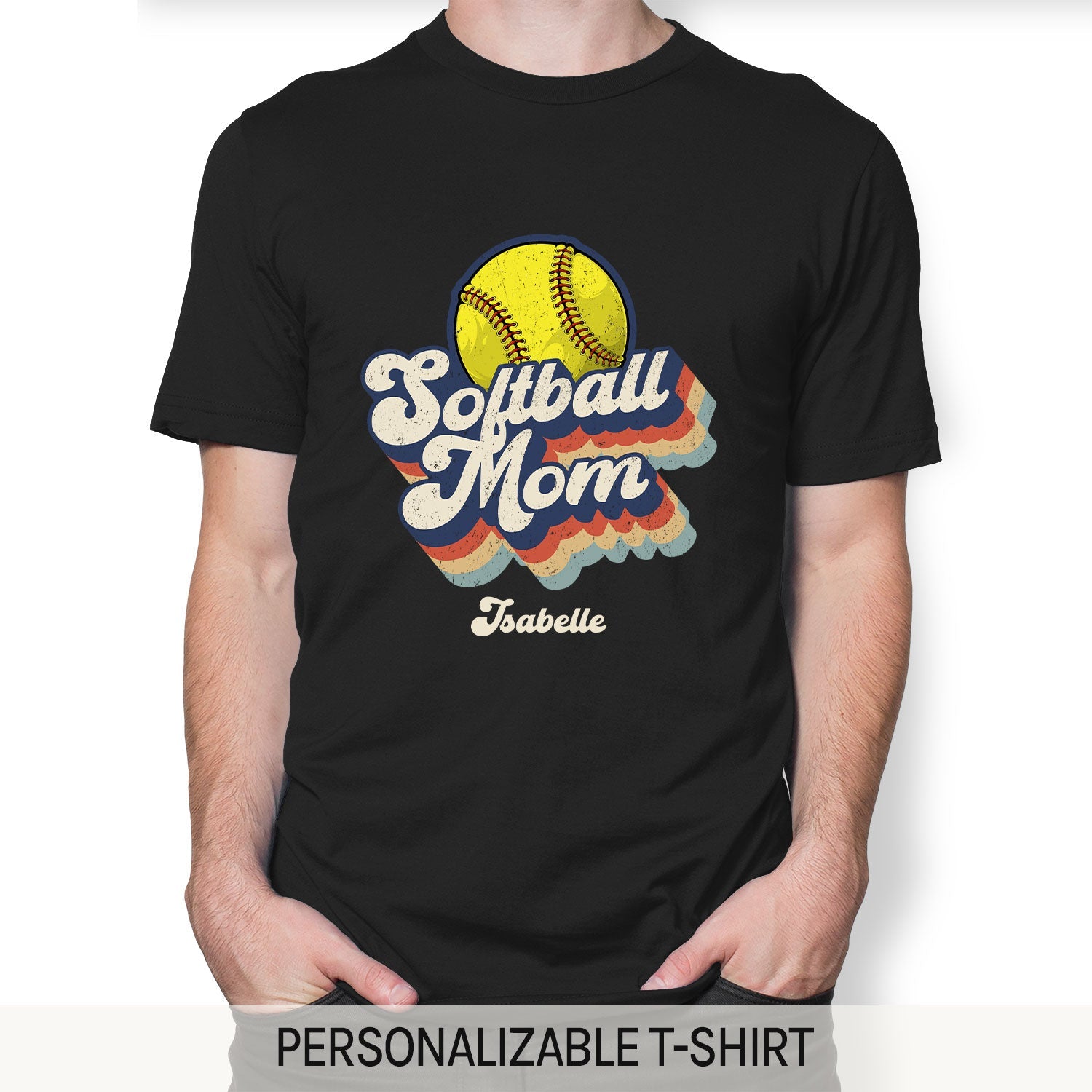 Softball Mom - Personalized  gift For Softball Mom - Custom Tshirt - MyMindfulGifts