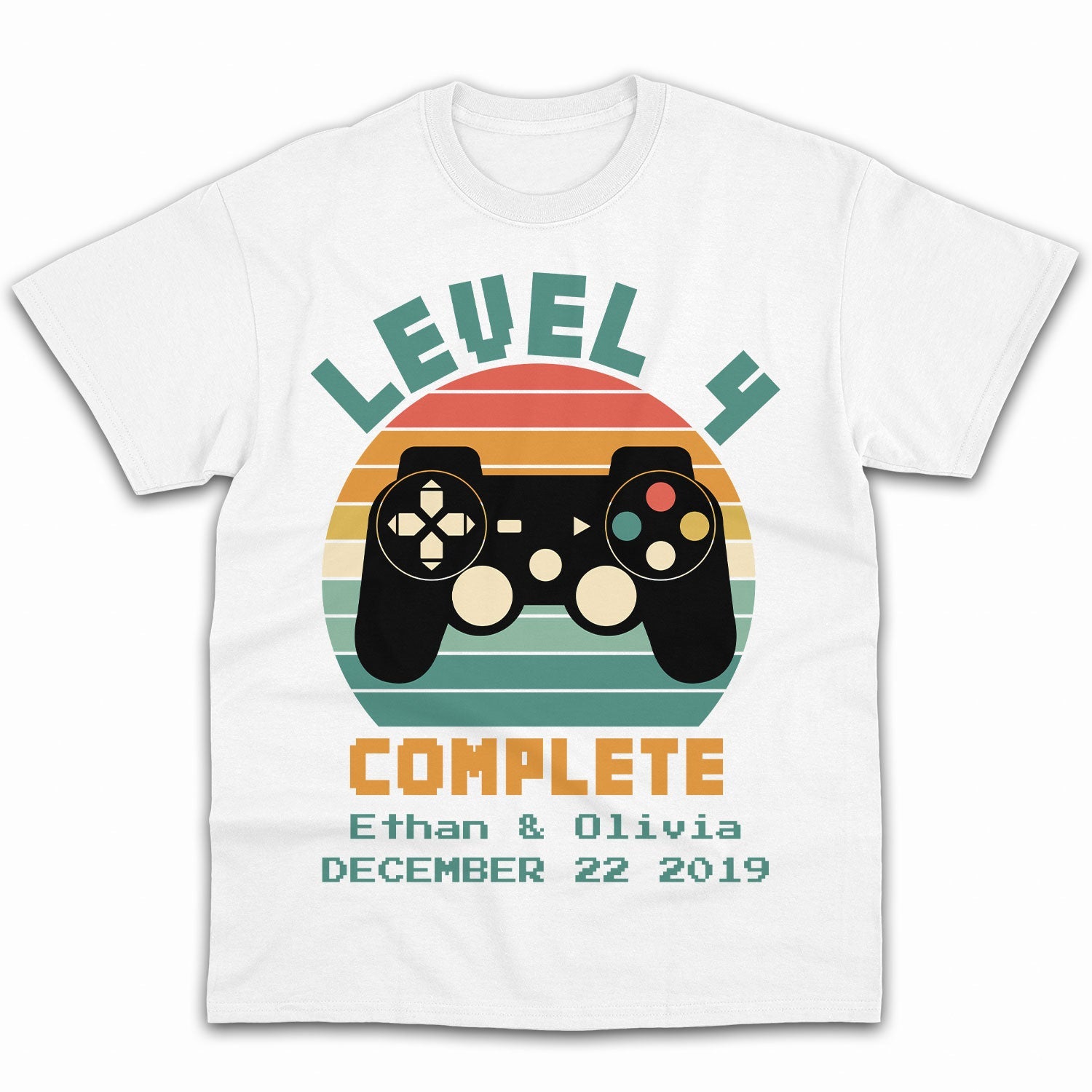 Level 4 Complete - Personalized 4 Year Anniversary gift for him for her - Custom Tshirt - MyMindfulGifts