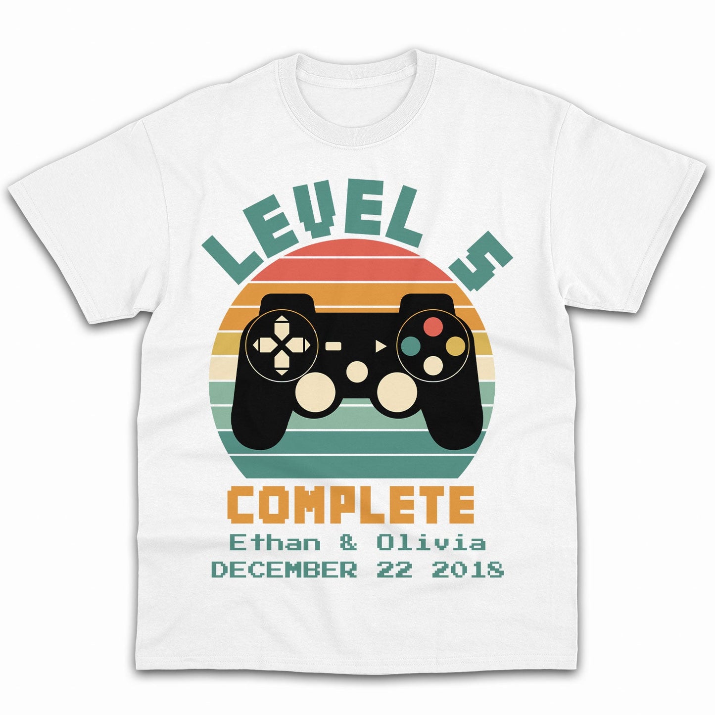 Level 5 Complete - Personalized 5 Year Anniversary gift for him for her - Custom Tshirt - MyMindfulGifts