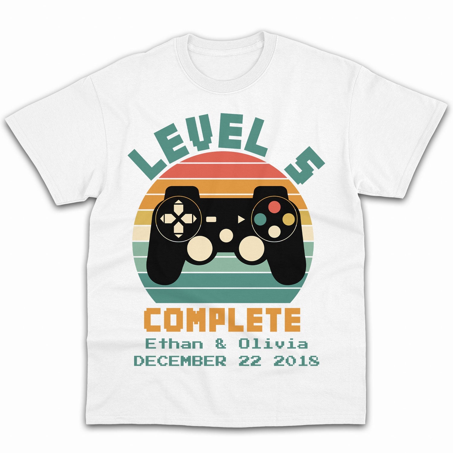 Level 5 Complete - Personalized 5 Year Anniversary gift for him for her - Custom Tshirt - MyMindfulGifts