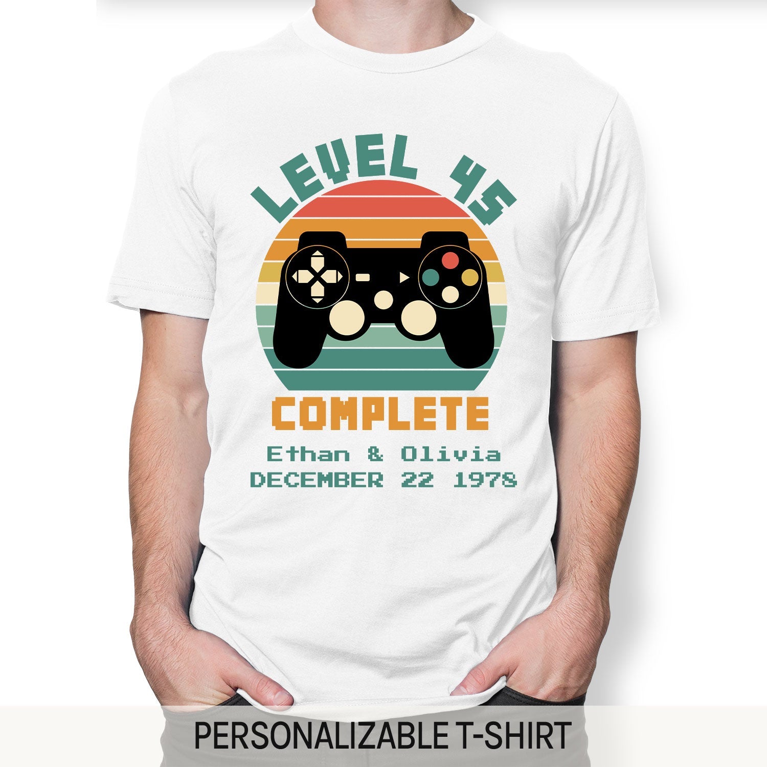 Level 45 Complete - Personalized 45 Year Anniversary gift for him for her - Custom Tshirt - MyMindfulGifts