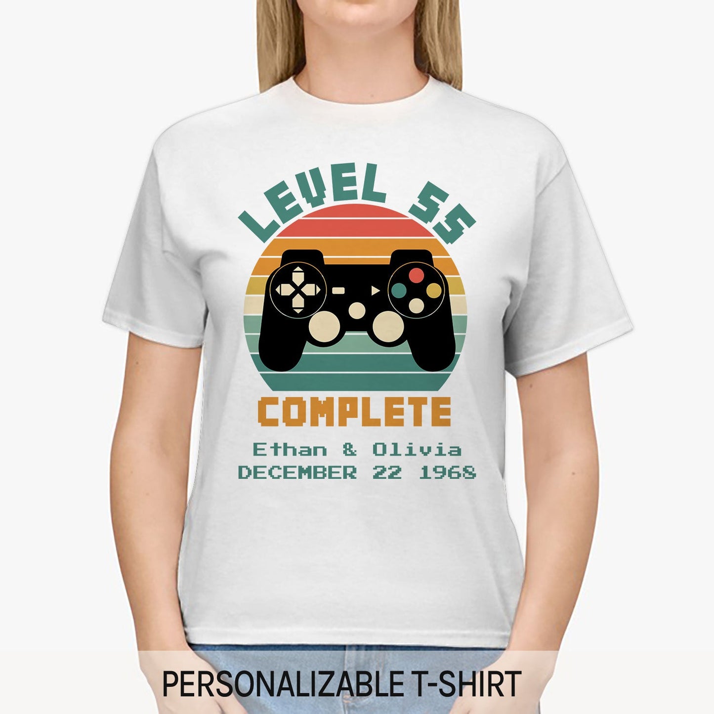 Level 55 Complete - Personalized 55 Year Anniversary gift for him for her - Custom Tshirt - MyMindfulGifts