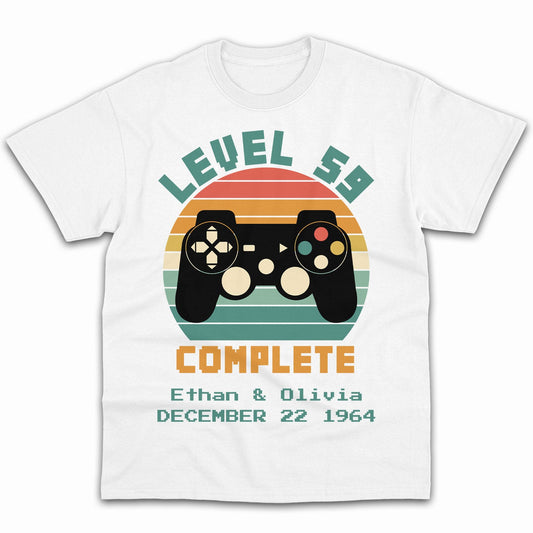 Level 59 Complete - Personalized 59 Year Anniversary gift for him for her - Custom Tshirt - MyMindfulGifts