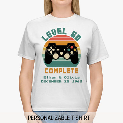Level 60 Complete - Personalized 60 Year Anniversary gift for him for her - Custom Tshirt - MyMindfulGifts