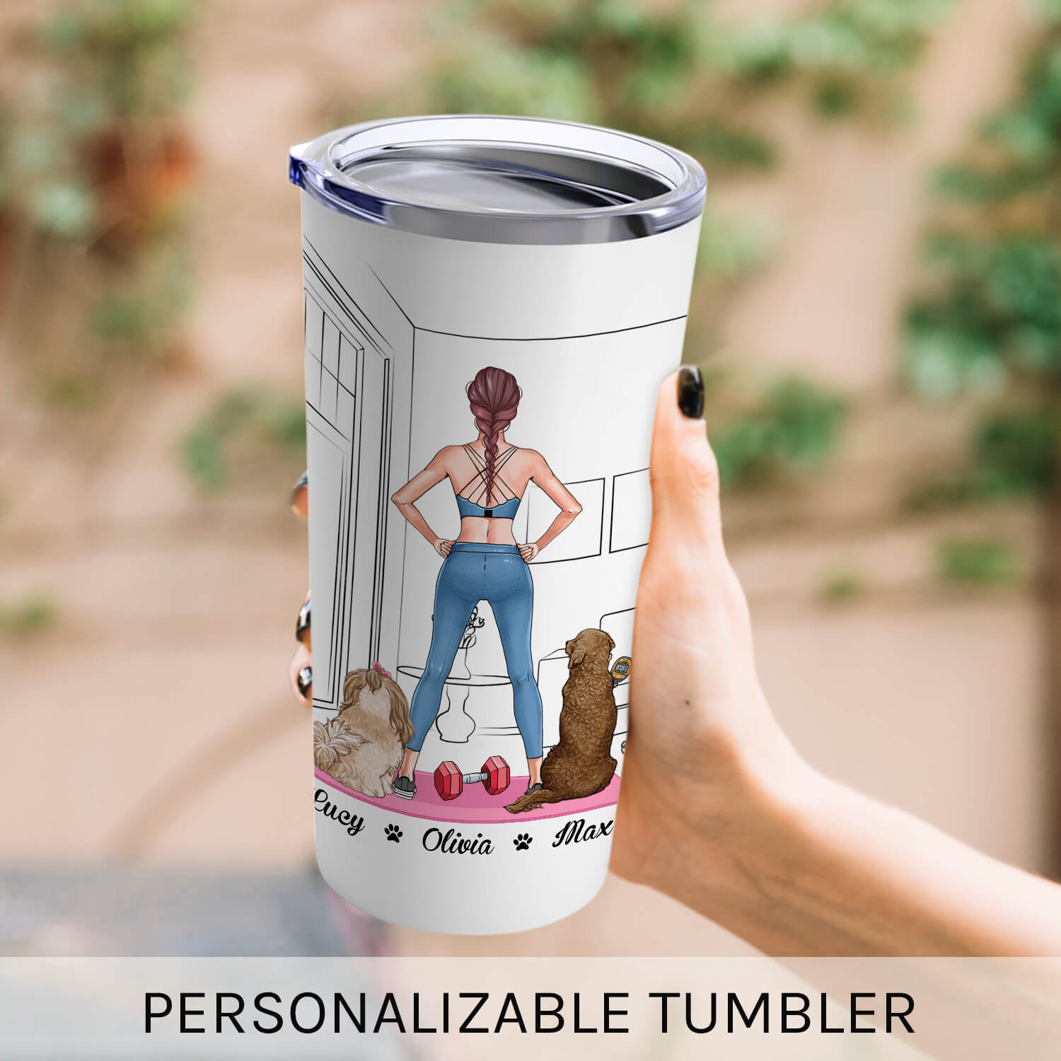 Lift Weight And Hang Out With My Dogs - Personalized Birthday or Christmas gift for Dog Lovers, for Fitness Lovers - Custom Tumbler - MyMindfulGifts