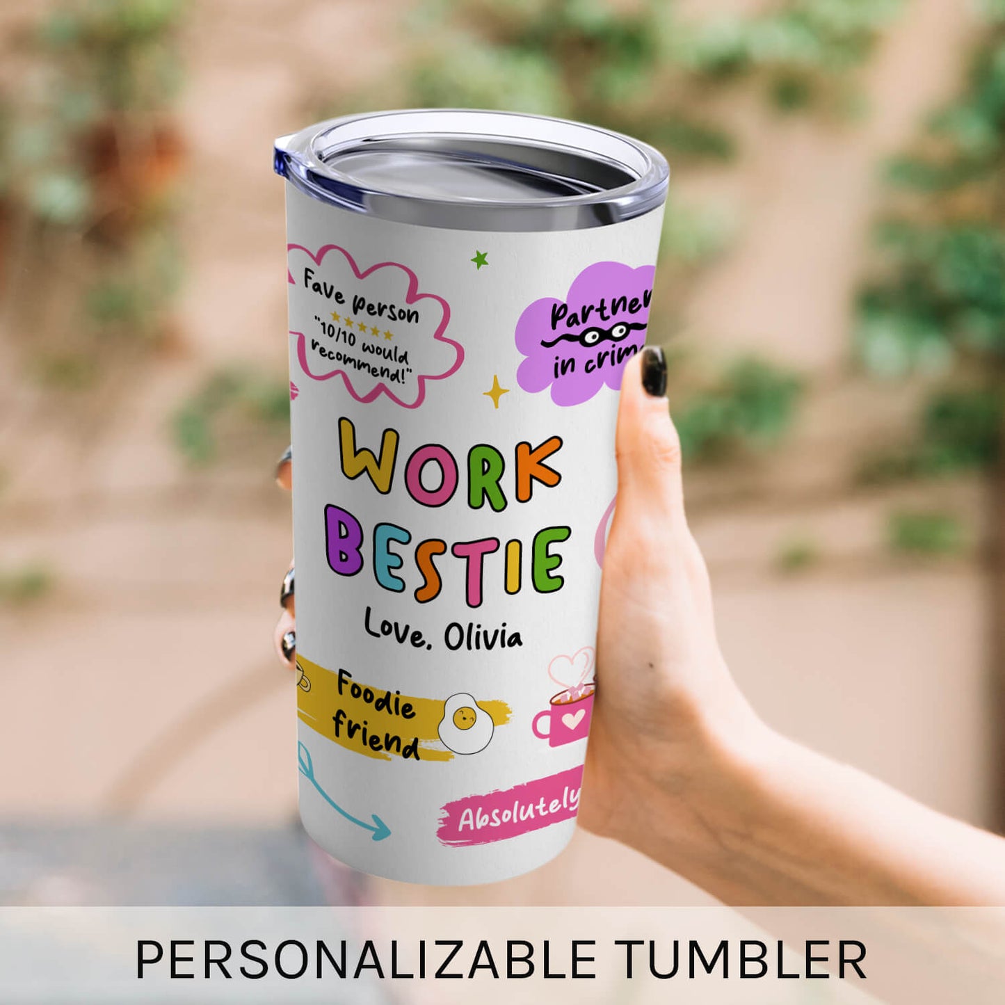 Work Bestie - Personalized Birthday or Christmas gift For Coworker - Custom Tumbler - MyMindfulGifts