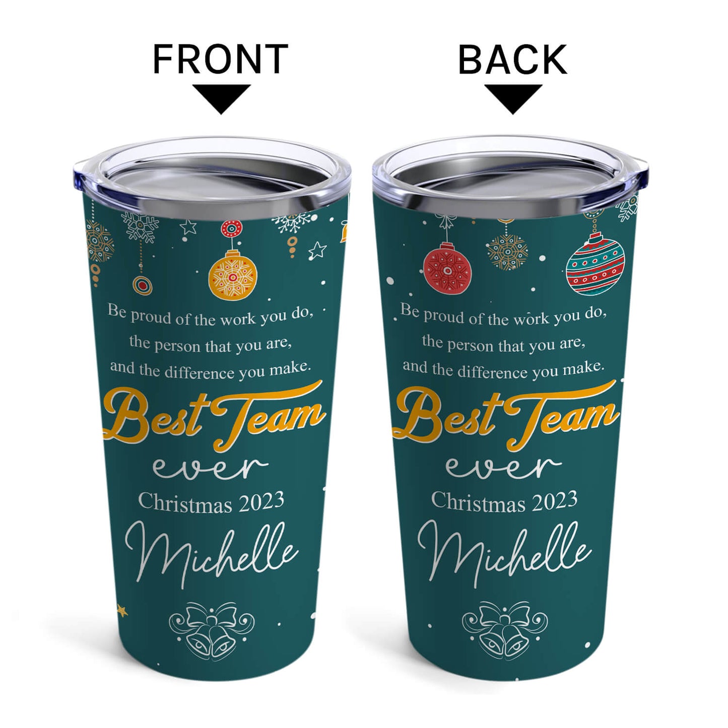 Best Team Ever - Personalized Christmas gift For Coworkers or Employees - Custom Tumbler - MyMindfulGifts