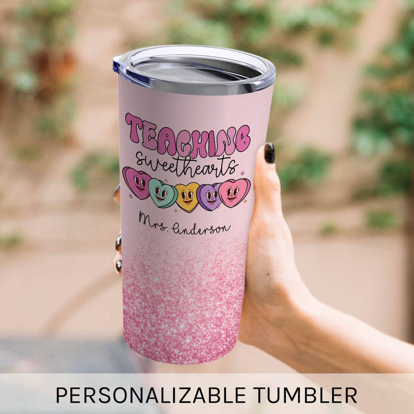 Teaching Sweethearts - Personalized Valentine's Day gift For Teacher - Custom Tumbler - MyMindfulGifts