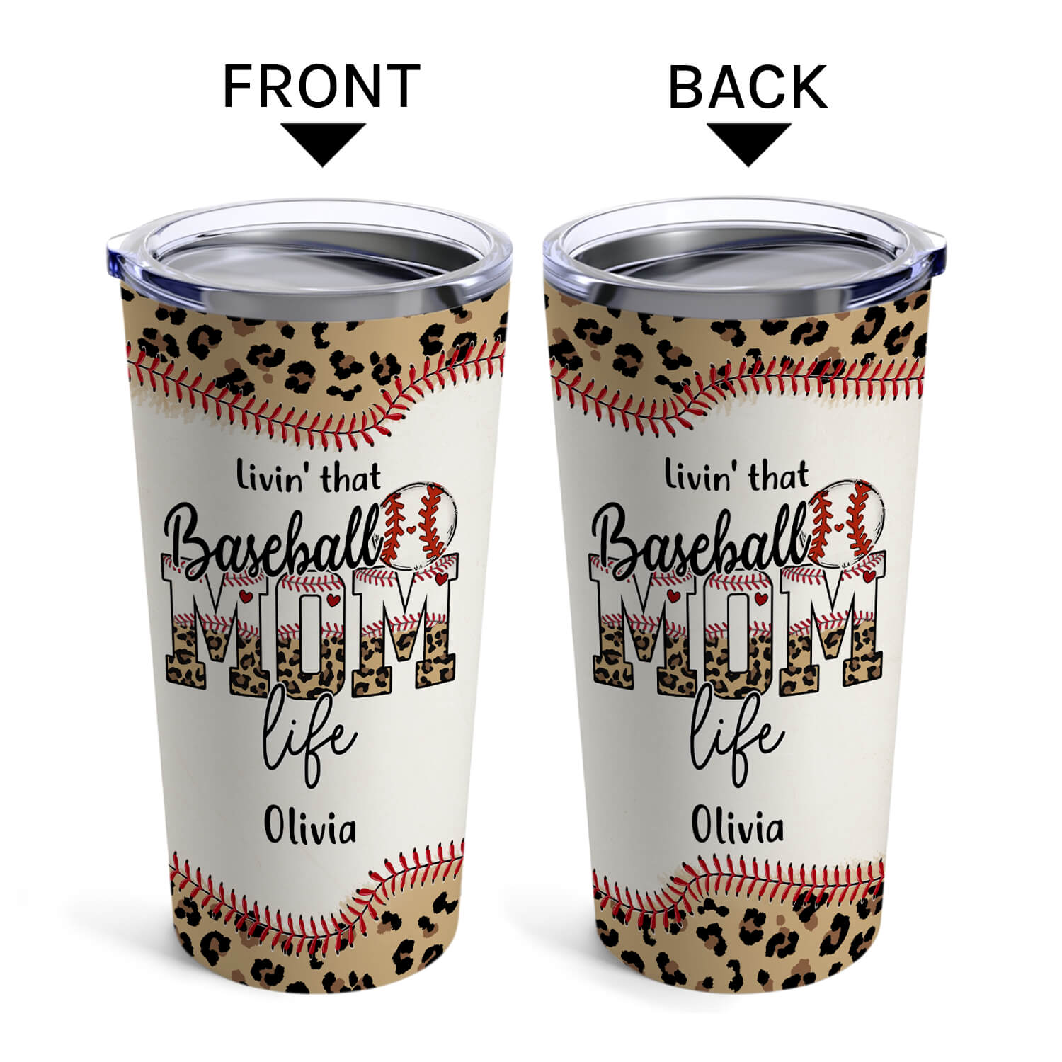 Livin' That Baseball Mom Life - Personalized  gift For Baseball Mom - Custom Tumbler - MyMindfulGifts