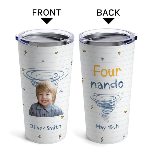 Four Nado - Personalized 4th Birthday gift For 4 Year Old - Custom Tumbler - MyMindfulGifts