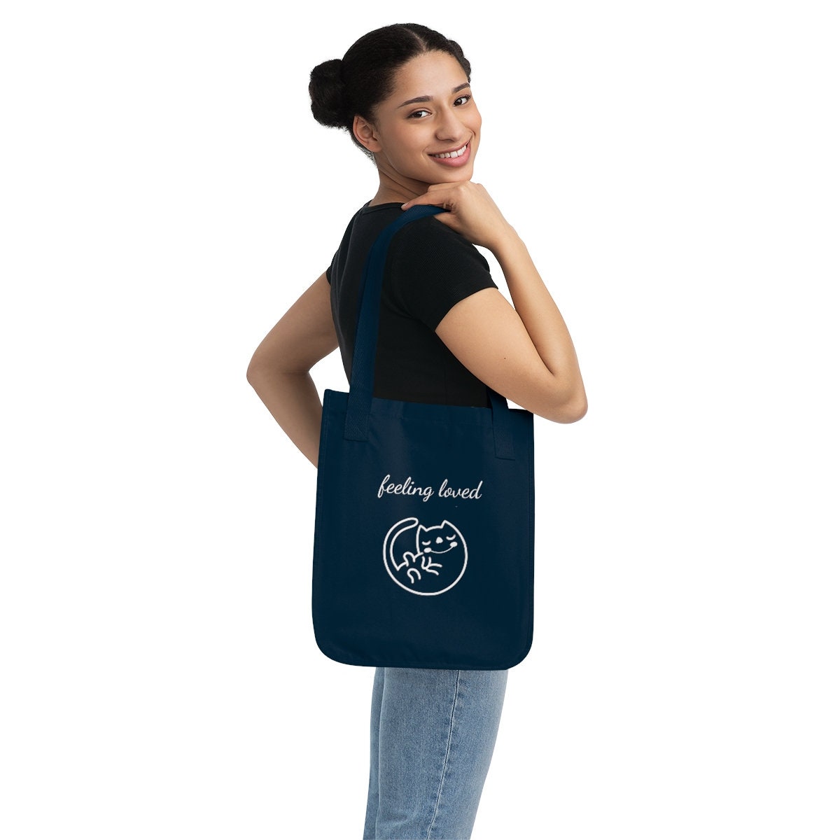 Organic canvas tote bag, Eco MindfulnessTote Bag, Thoughtful personalized gift for her
