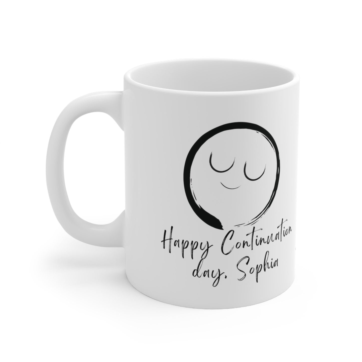 Personalized Happy Continuation day Mug, Zen gift for Plum Village meditation and mindfulness practitioners, mindful birthday gift
